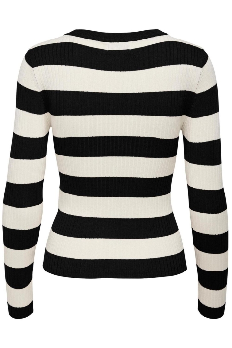 Jacqueline de Yong jdyplum l/s o-neck stripe pull. knt